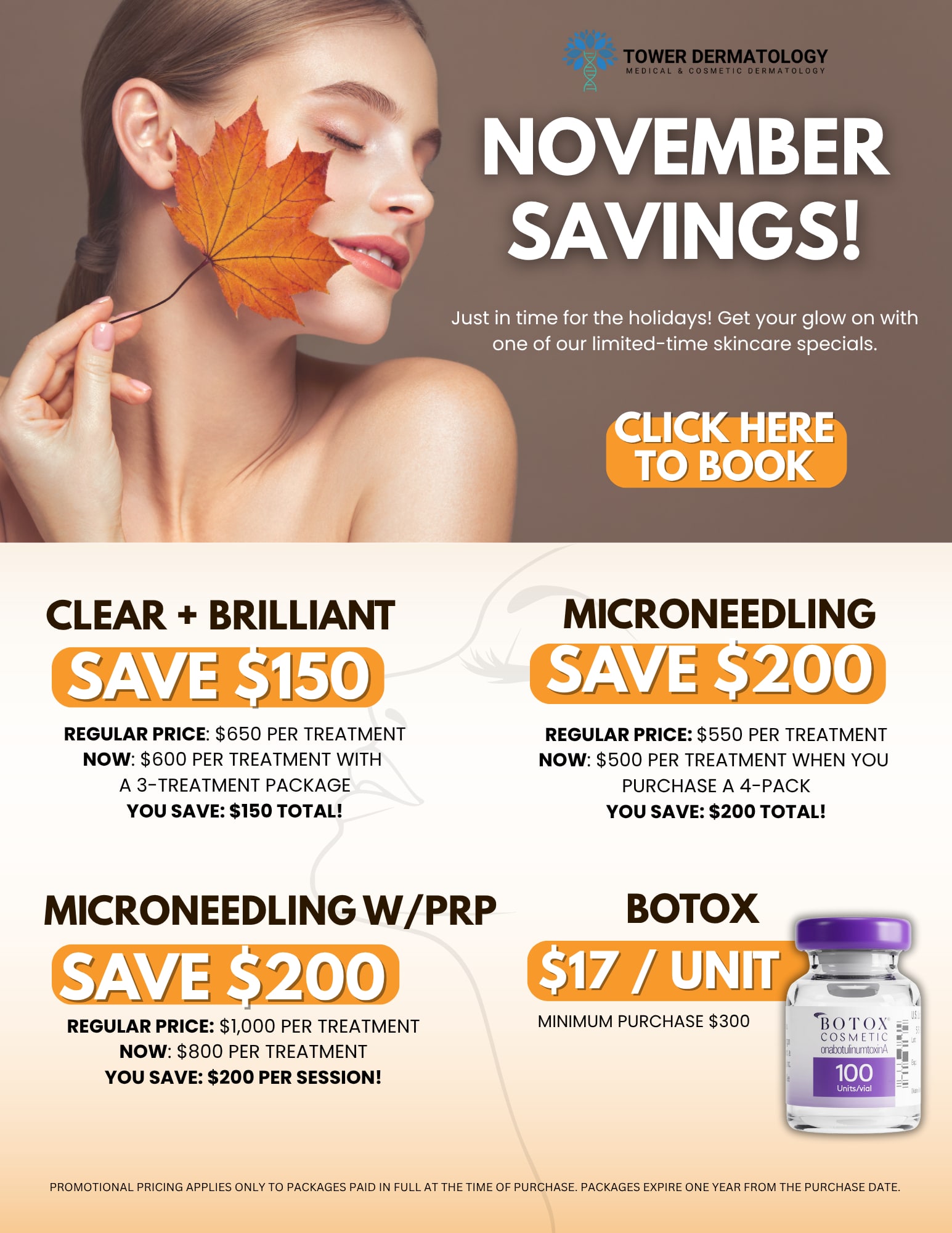 Tower banner november specials page